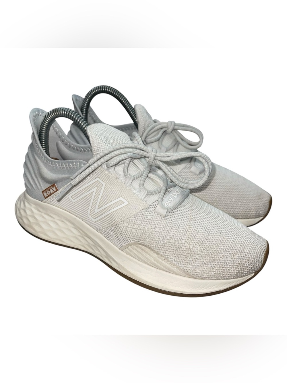 New Balance Light Gray Knit Slip-On Running Shoes size 7.5